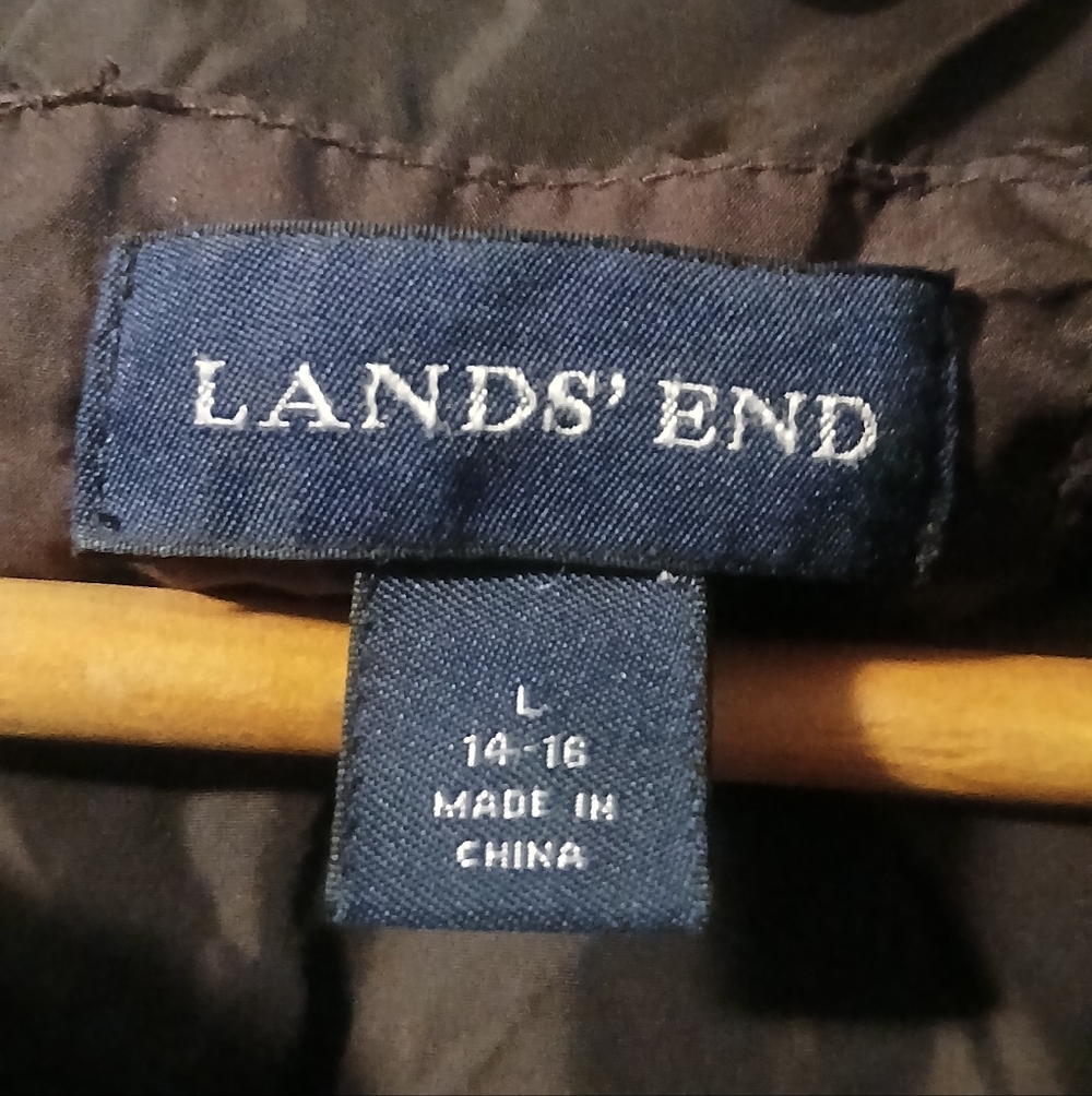 Lands' End Women's Dark Brown Quilted Puffer Down Jacket Size Large - Picture 5 of 9